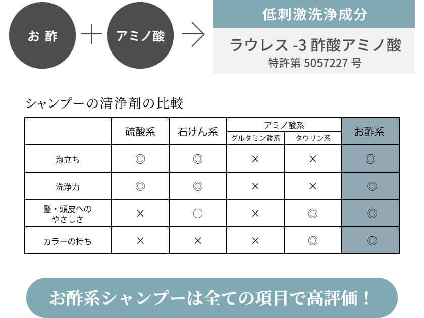 シャンプーの清浄剤の比較